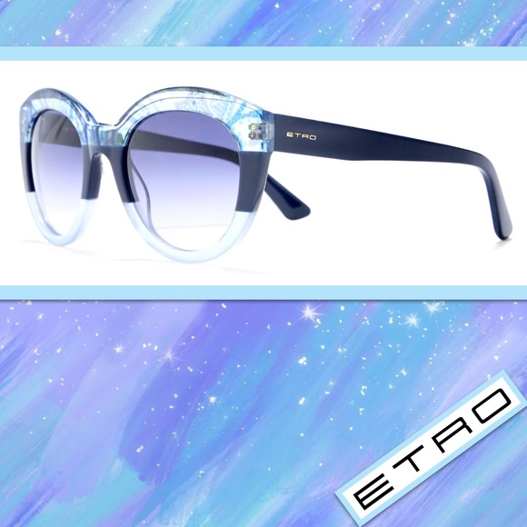 Etro Blue Paisley Gradient Cat-Eye Sunglasses - Picture 3 of 5